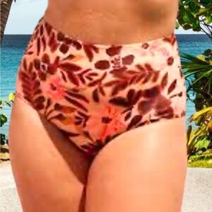 Aerie Floral Straight Scoop Bikini Size M